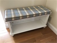 Storage Bench with Upholstered Cushion