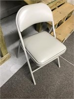 8 Gray Folding Chairs with Cushion Seat