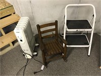 Portable Heater, Child' Rocking Chair, Step stool