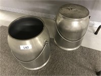 2 Stainless Steel Milking Buckets