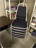 6 Blue Stackable Chairs