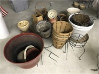 Large Grouping of Flower Pots and Bushel Baskets