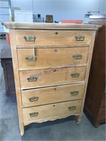 Chest of drawers on casters, 29.25 x 15 x 47.5"T