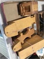 Wood toy semi w/ 3 trailers