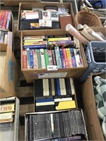 Half pallet--cassettes, VHS, 8-track tapes, CDs