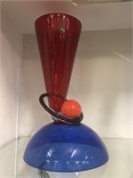 Memphis Style Art Glass Sculptural Vase