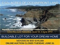 Oceanfront Auction Gold Beach Min. Bid $195,000