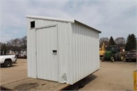 METAL FRAME YARD SHED, (TRAILER NOT INCUDED)
