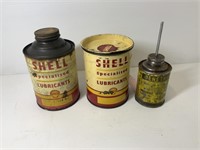 2 1LB SHELL LUBRICANT GREASE TINS AND