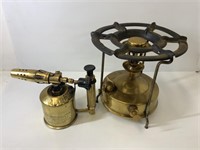 POLISHED BRASS PRIMUS STOVE AND BLOW TORCH