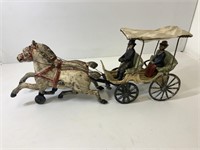 CAST IRON HORSE AND CARRIAGE