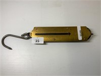 BRASS FRONTED METAL HANGING SCALES