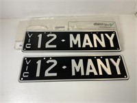 "12 MANY" VICTORIAN NUMBER PLATES
