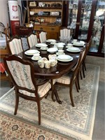 FRENCH STYLE OAK 9 PIECE DINING SUITE