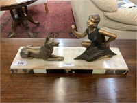 FRENCH MARBLE AND SPELTER ALSATION & ART DECO