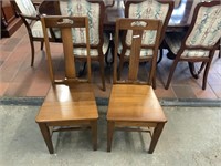 PAIR OF BLACKWOOD DINING CHAIRS