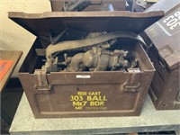 ARMY AMMUNITION CRATE FULL OF STATIONARY