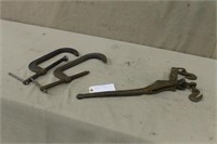 (2) C-CLAMPS AND CHAIN BINDER