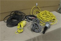 TOTE OF HEAVY DUTY EXTENSION CORDS AND (2) TROUBLE