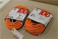 (2) 100FT LIGHT DUTY EXTENSION CORDS, UNUSED