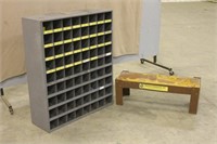 72 COMPARTMENT BOLT BIN WITH CONTENTS
