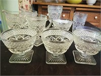 Assorted Vintage Glass Pieces - Inc Cream and