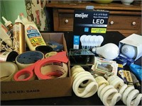 Assorted Light Bulbs, Glue and Tapes