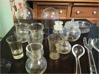 Assorted Glass Domes, mini jars, Service Set and
