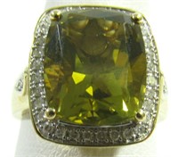 Jewelry 14kt Yellow Gold Olive Quartz Ring