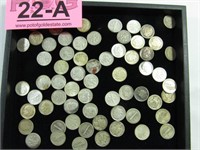 Coin lot of 63 Silver Dimes