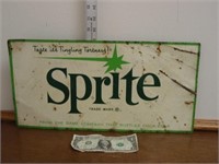 Vintage Sprite Tin Sign 9x18
