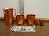 Color Craft Copper Set - 2 Mugs, Pitcher, S&P