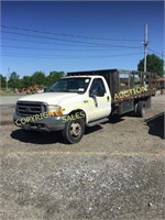 1999 FORD F-550 W 16' FLAT BED W/ REMOVABLE STAKE