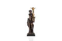 FIGURAL NUDE BRONZE MOUNTED AS TABLE LAMP