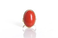 GOLD & CORAL COCKTAIL RING
