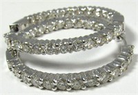Jewelry 14kt White Gold Diamond Hoop Earrings*