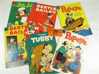 Lot of 6 Vintage Dell Comics Popeye Beetle Bailey+