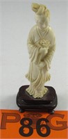 Antique Oriental Ivory Carving Geisha Figurine