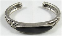 Jewelry Sterling Silver Barse Cuff Bracelet +Onyx