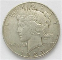 Coin 1934-S Peace Silver Dollar   XF