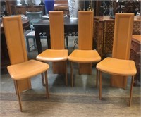 Set of 4 Leather Modern Italian Chairs