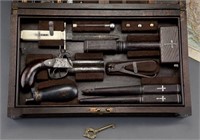Cased vampire killing kit, in a rosewood