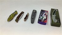 (qty - 6) Assorted Pocket Knives-