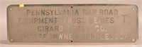 Stainless Plaque-Pennsylvania Railroad