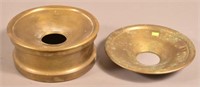 Unmarked brass spittoon w/lids.