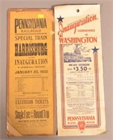 2 Pennsylvania Railroad Inauguration advertising