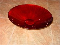 Large Decorative Red Glass Bowl
