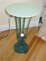 Lighted Green Glass Top Table