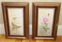 2 Oil Paintings of Roses by Nona Lee