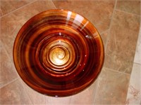 Large Brown Swirl Glass Bowl